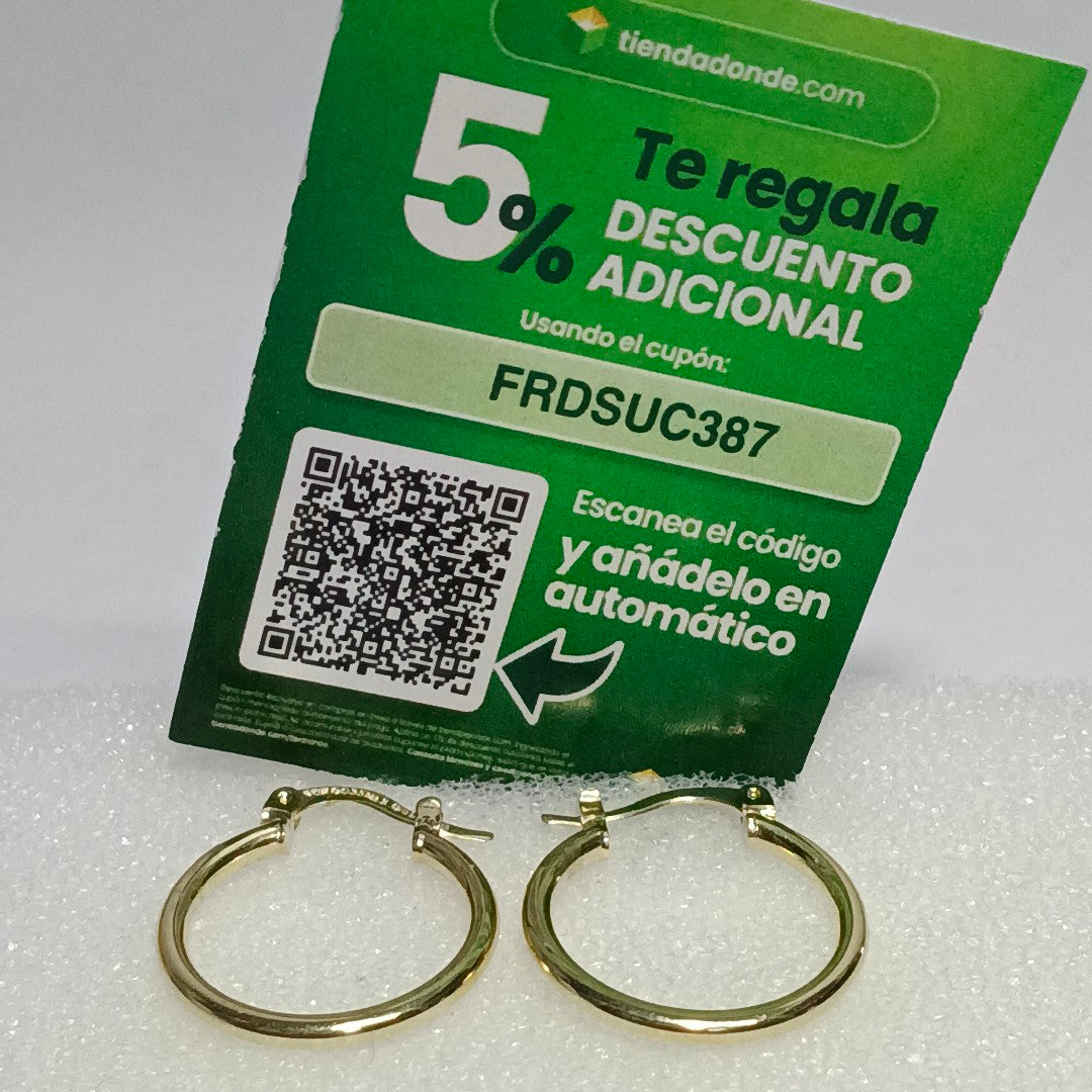 ARETES TEJIDO ARRACADAS LISAS 14K 1.2 GR (NUEVO)