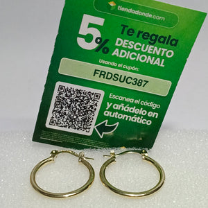 ARETES TEJIDO ARRACADAS LISAS 14K 1.2 GR (NUEVO)