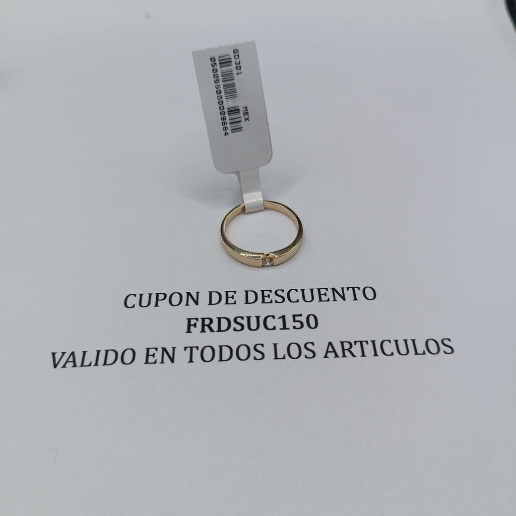 ANILLO ANILLITO SOLITARIO C CIRCONIA 14K 8 TALLA 2.6 GR (NUEVO)