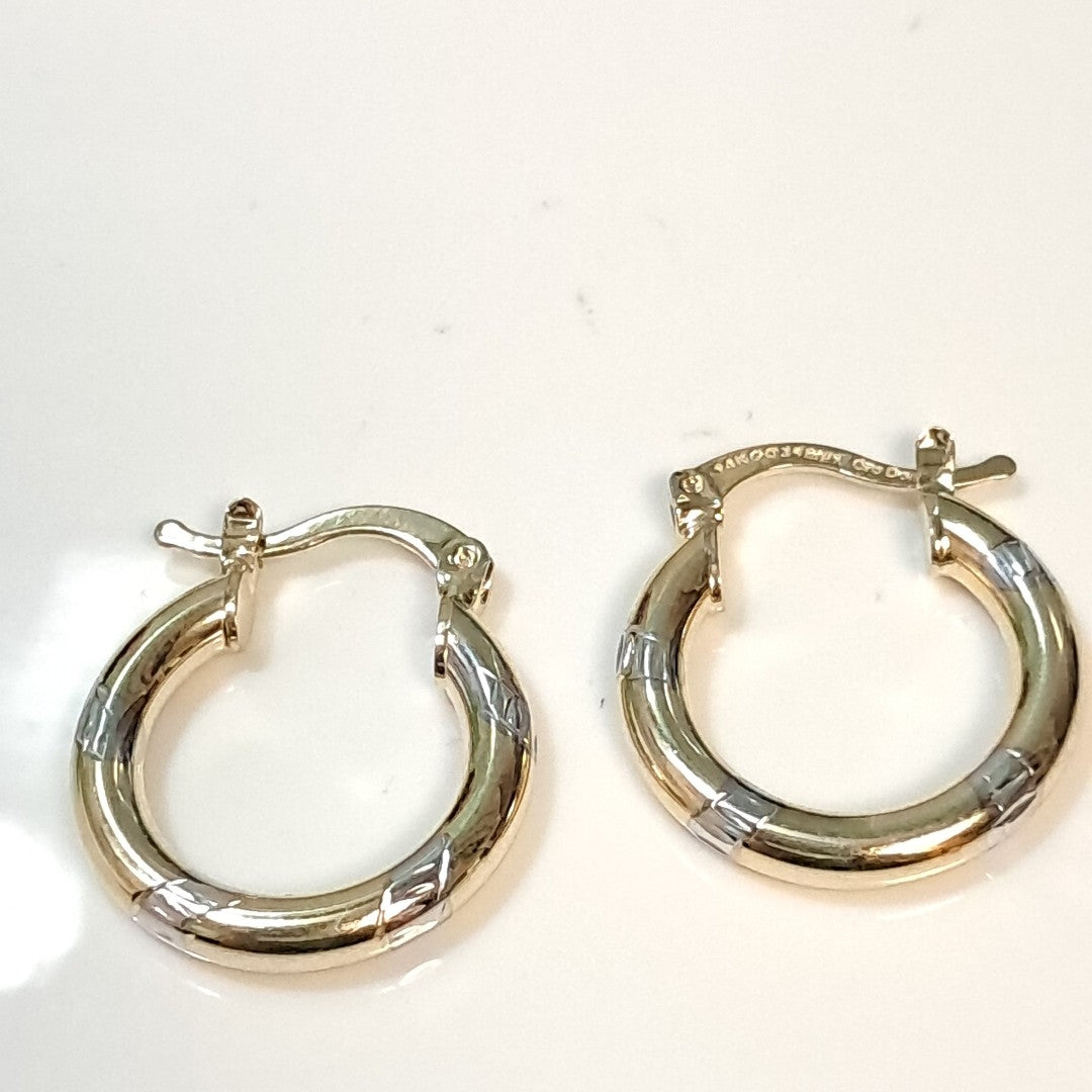 ARETES ARRACADAS COMBINADAS 14K 1.6 GR (NUEVO)