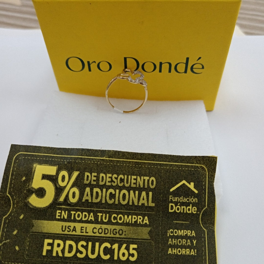 ANILLOS FIG FLOR C CIRCONIAS 14K TALLA 8 1.5 GR (NUEVO)