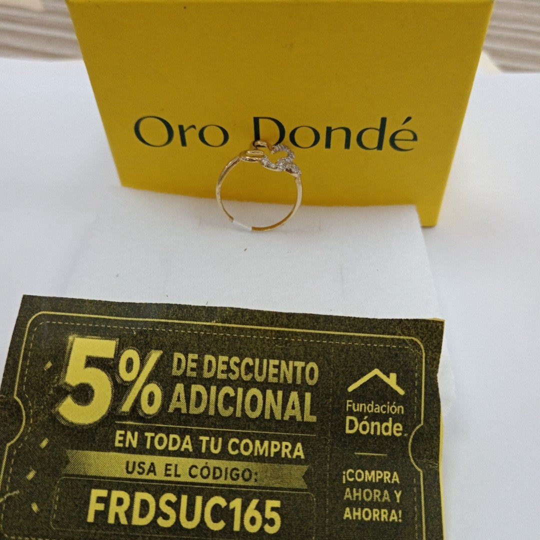 ANILLOS FIG FLOR C CIRCONIAS 14K TALLA 8 1.5 GR (NUEVO)