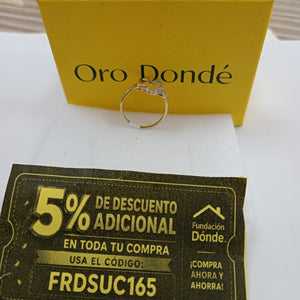 ANILLOS FIG FLOR C CIRCONIAS 14K TALLA 8 1.5 GR (NUEVO)