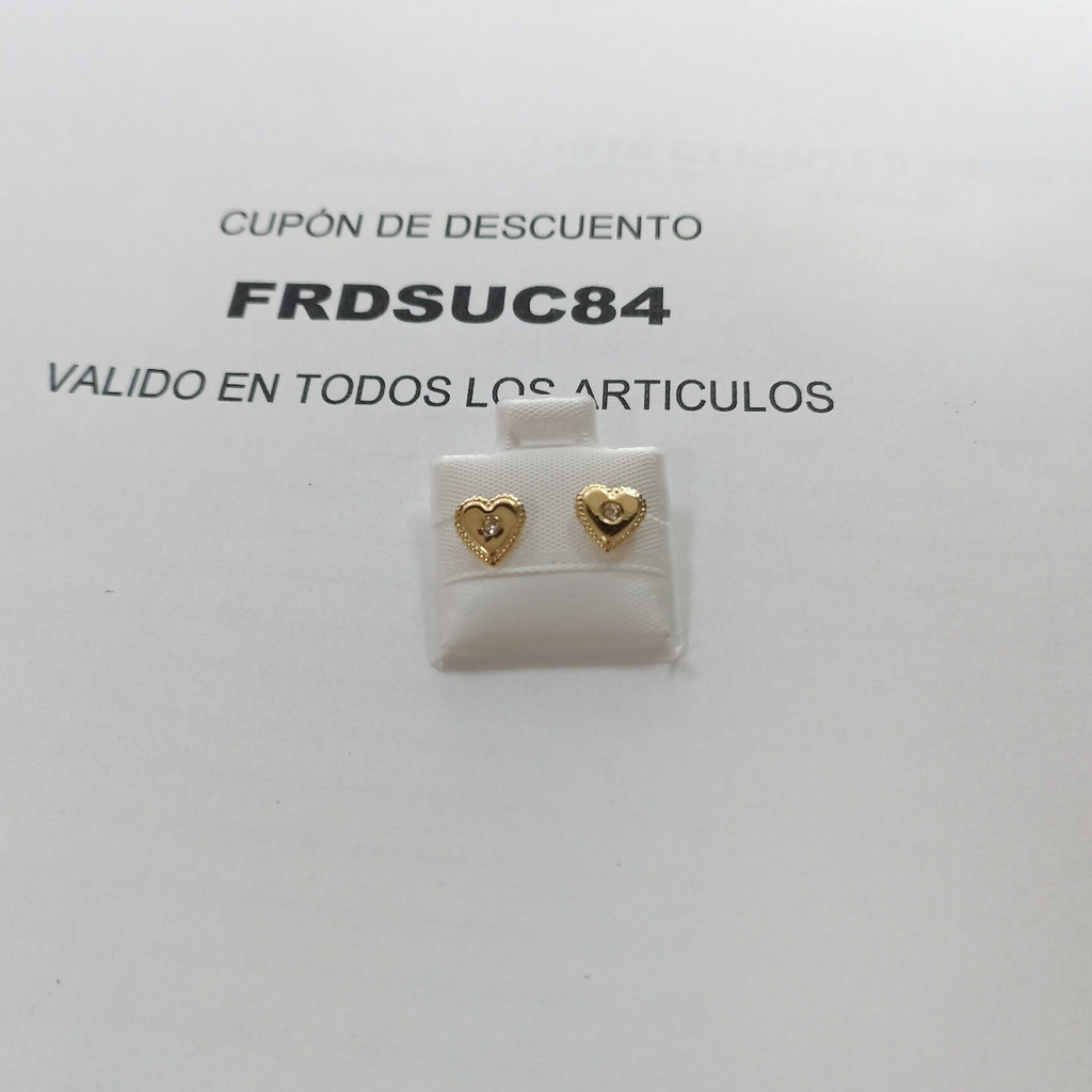 BROQUELES BROQUEL FIG CORAZON C CIRCONIA 14K 0.2614 GR (NUEVO)