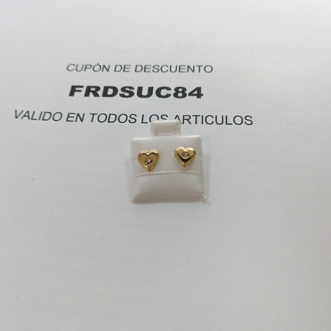 BROQUELES BROQUEL FIG CORAZON C CIRCONIA 14K 0.2614 GR (NUEVO)