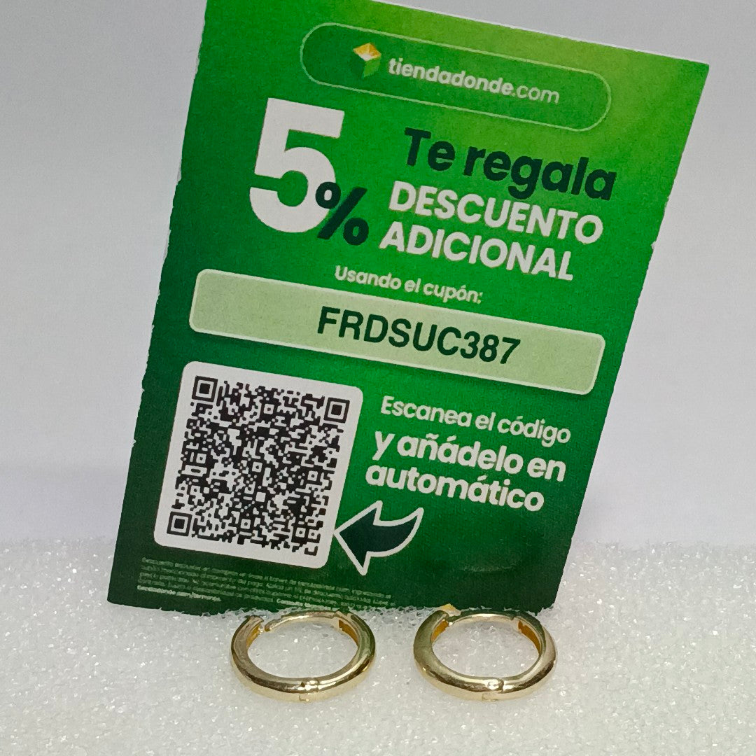ARETES ARRACADAS LISAS 10K 1.1 GR (NUEVO)