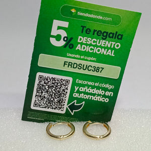 ARETES ARRACADAS LISAS 10K 1.1 GR (NUEVO)