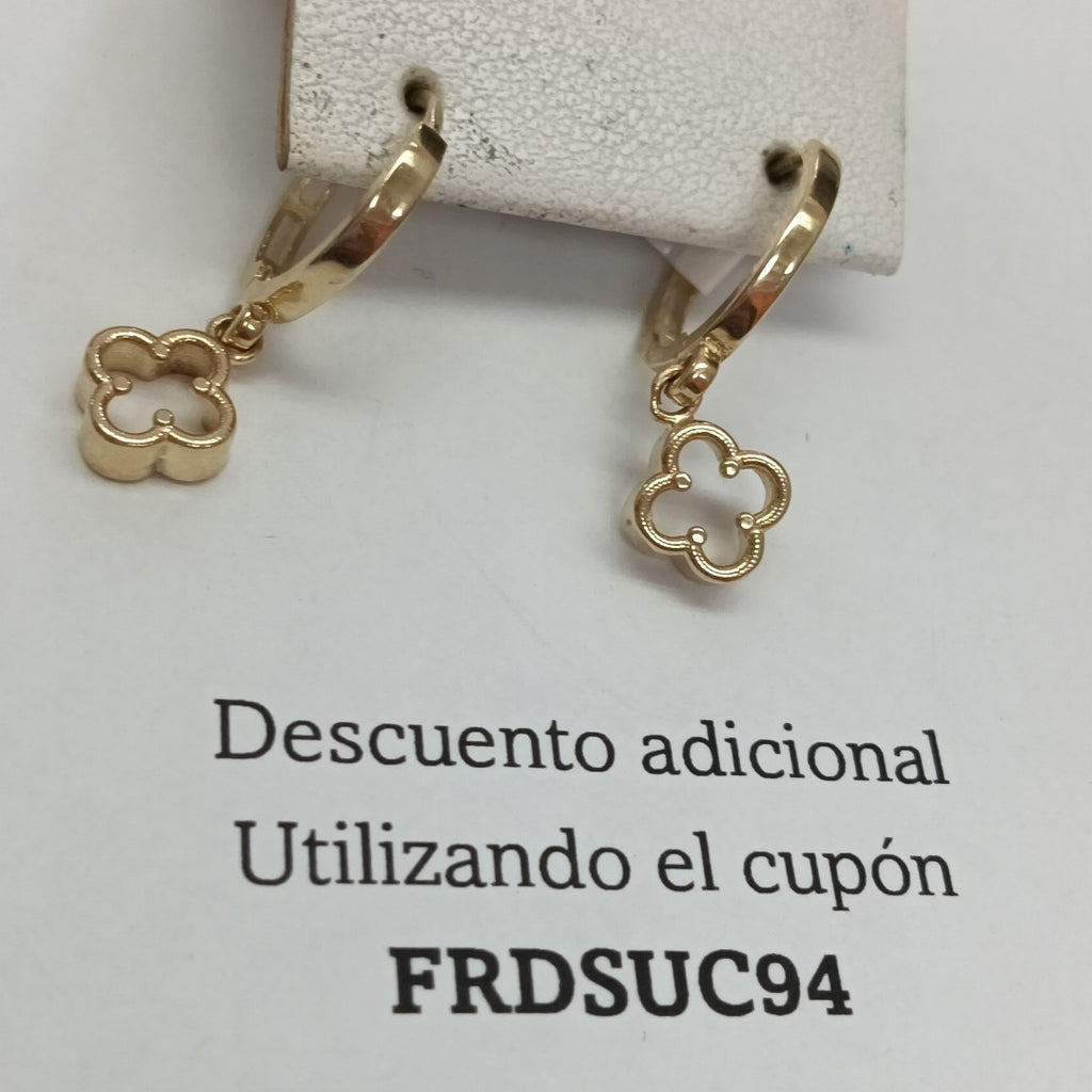 ARETES ARRACADAS CON DIJE 14K 2.4 GR (NUEVO)