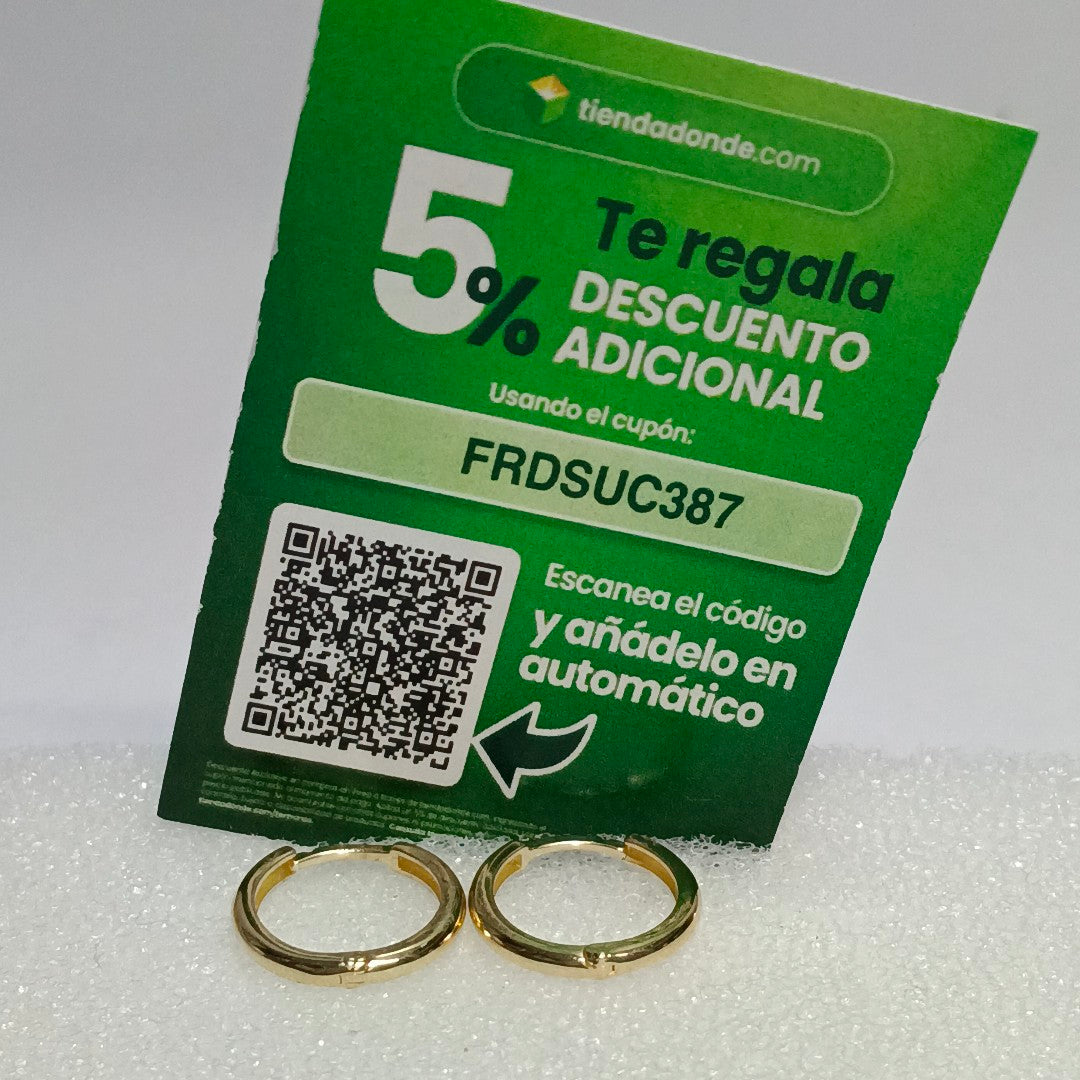 ARETES HUGGIES LISAS 14K 1.6 GR (NUEVO)