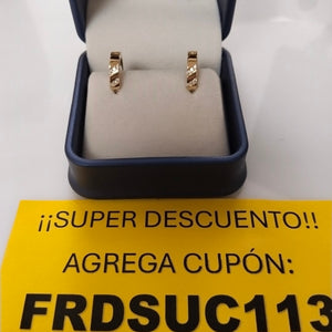 ARETES HUGGIES CON CIRCONIAS 14K 2.3 GR (NUEVO)