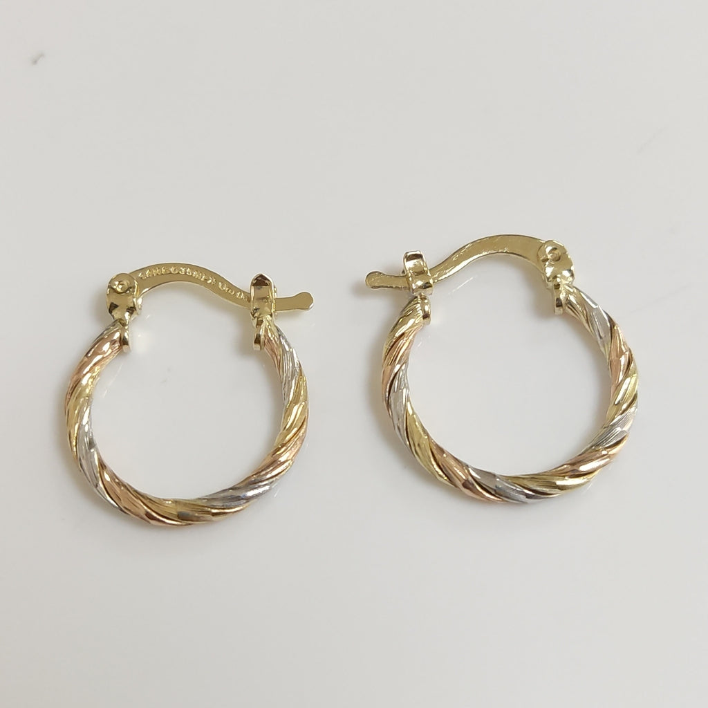 ARETES ARRACADAS COMBINADAS 14K 2.1 GR (NUEVO)