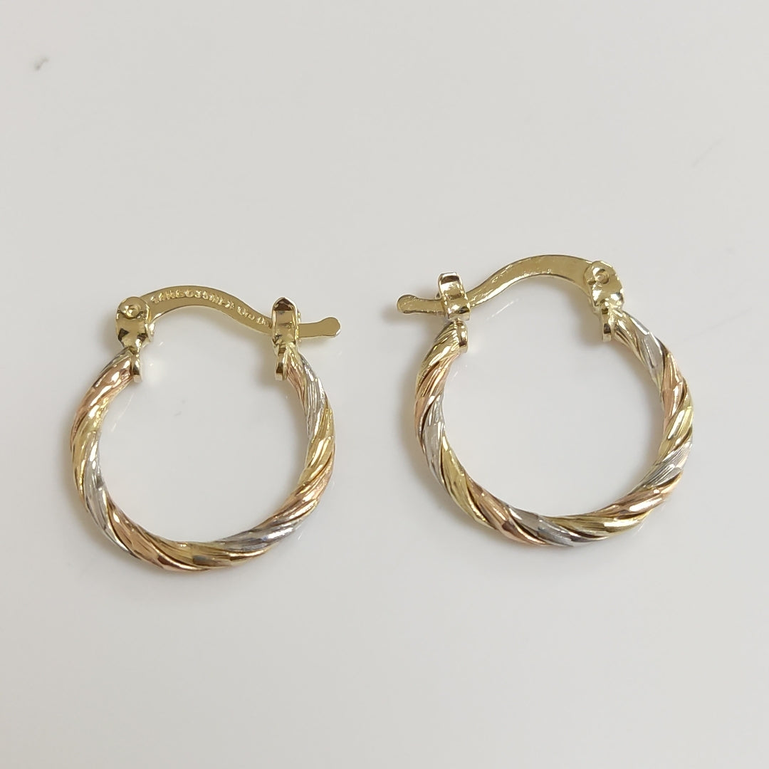 ARETES ARRACADAS COMBINADAS 14K 2.1 GR (NUEVO)