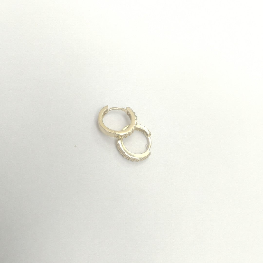 ARETES HUGGIES C CIRCONIA 14K 1.8 GR (NUEVO)