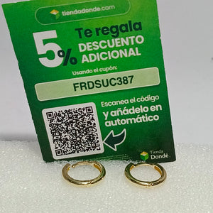 ARETES HUGGIES LISAS 14K 1.3 GR (NUEVO)