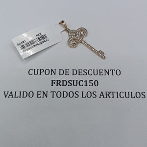 DIJE LLAVE C CIRCONIAS 14K 1.6 GR (NUEVO)