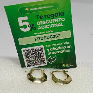 ARETES TEJIDO ARRACADA FACETADA 14K 1.3 GR (NUEVO)