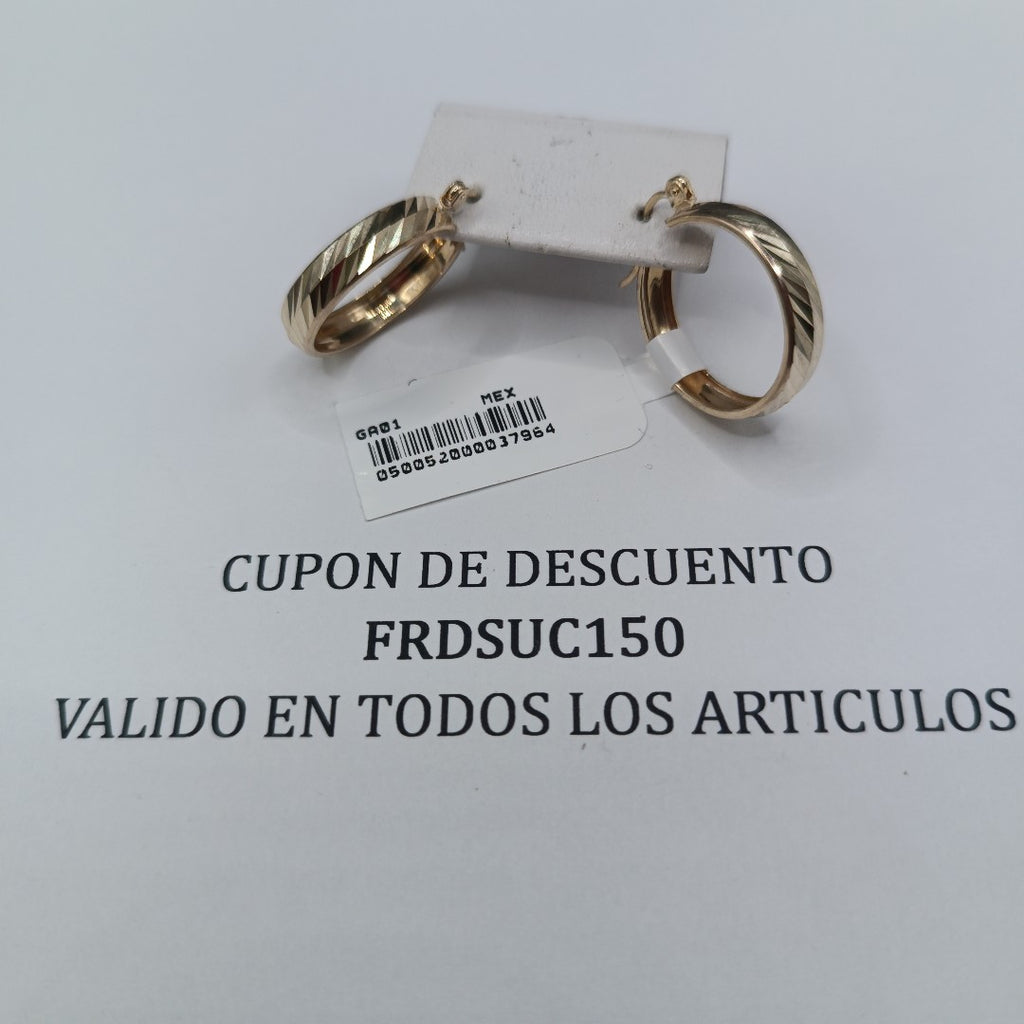 ARETES ARRACADAS LABRADAS 10K 2.4 GR (NUEVO)