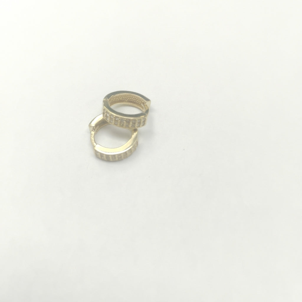 ARETES HUGGIES C CIRCONIAS 14K 2.3 GR (NUEVO)