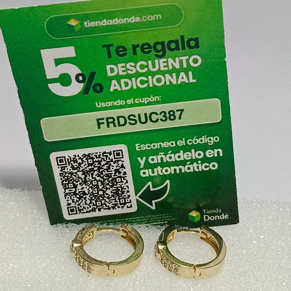ARETES ARRACADAS C CIRCONIAS 10K 2.6 GR (NUEVO)