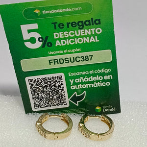 ARETES ARRACADAS C CIRCONIAS 10K 2.6 GR (NUEVO)