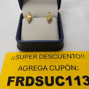 ARETES ARRACADAS CON CIRCONIAS Y PDRAS COL 14K 3.2 GR (NUEVO)