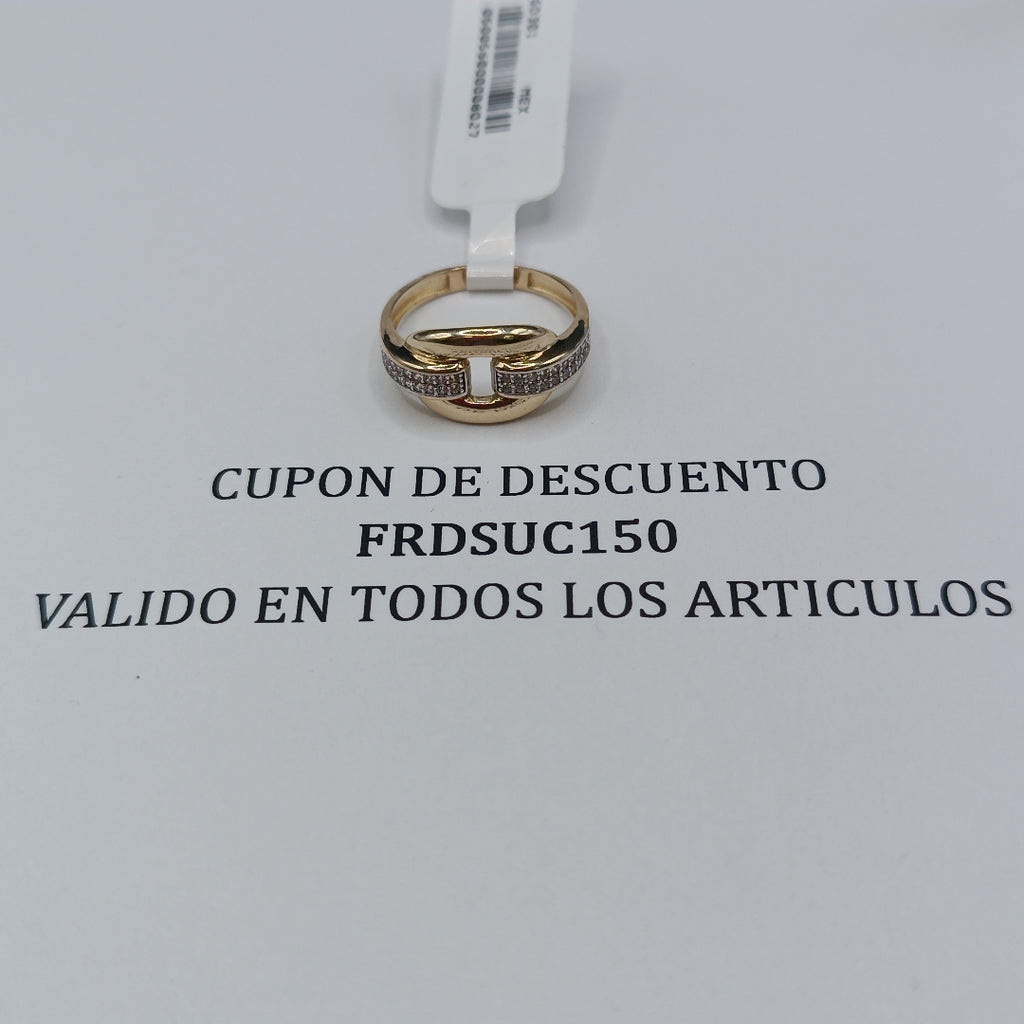 ANILLO ANILLITO C CIRCONIAS 10K 8 TALLA 2.4 GR (NUEVO)