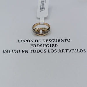 ANILLO ANILLITO C CIRCONIAS 10K 8 TALLA 2.4 GR (NUEVO)