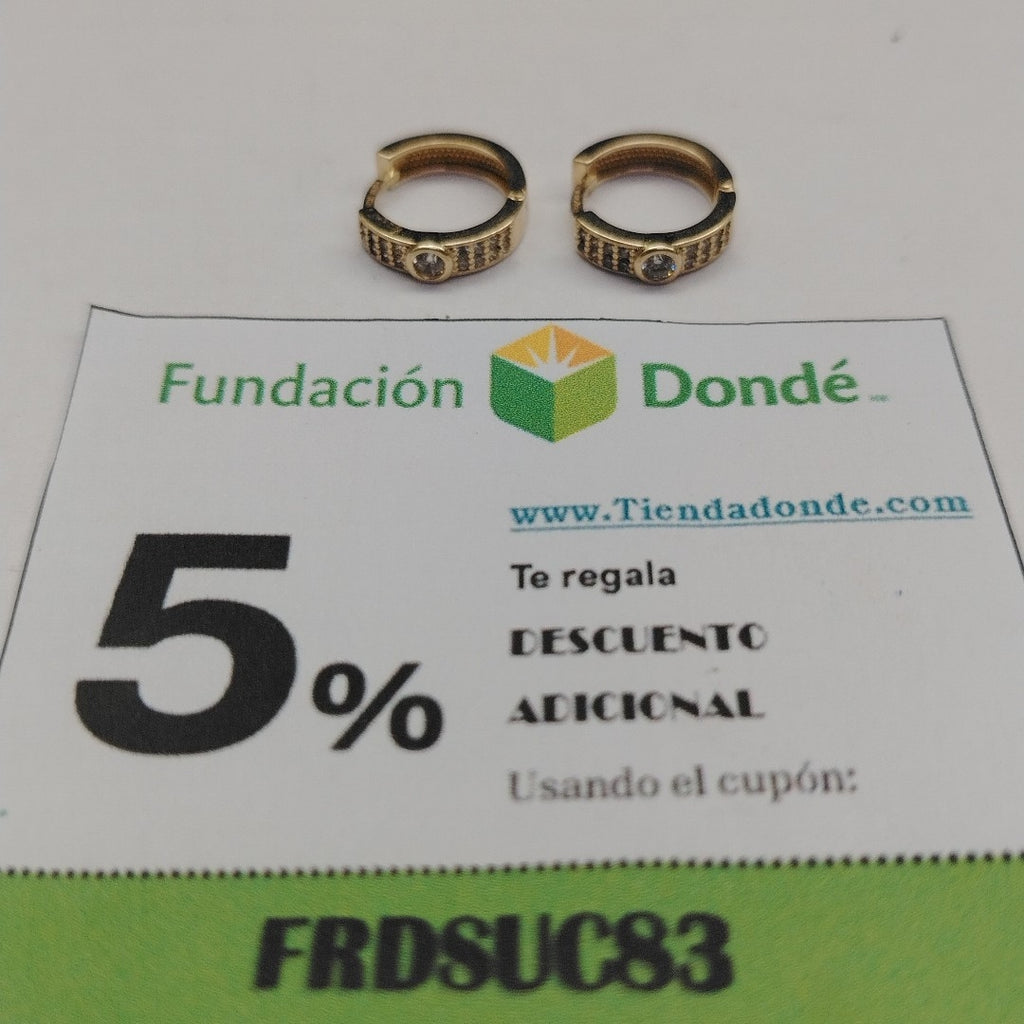 ARETES ARRACADAS C CIRCONIAS 10K 2.7 GR (NUEVO)