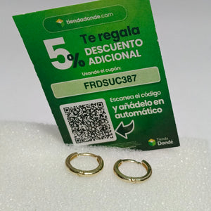 ARETES ARRACADAS LISAS 10K 1.2 GR (NUEVO)