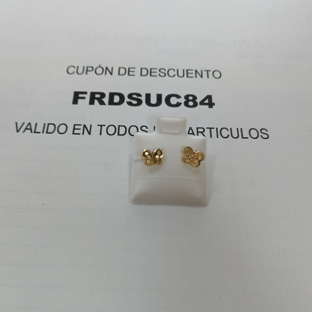 BROQUELES BROQUEL FIG MARIPOSA 14K 0.2668 GR (NUEVO)