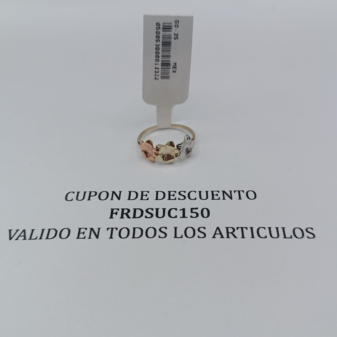 ANILLOS ANILLITO FIG FLORES 10K TALLA 7 1.3 GR (NUEVO)