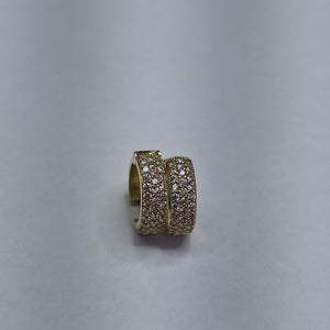 ARETES HUGGIE CON CIRCONIAS 14K 2.1 GR (NUEVO)