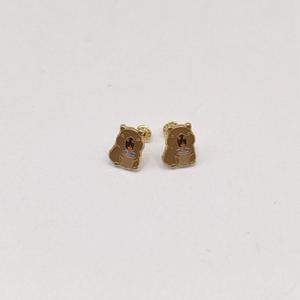 BROQUELES BROQUEL FIG CAPIBARA 14K 0.2657 GR (NUEVO)