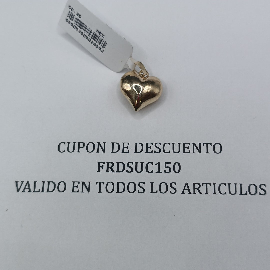 DIJE TEJIDO CORAZON LISO 14K 1.4 GR (NUEVO)