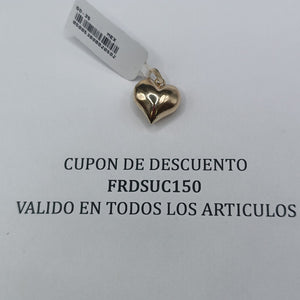 DIJE TEJIDO CORAZON LISO 14K 1.4 GR (NUEVO)