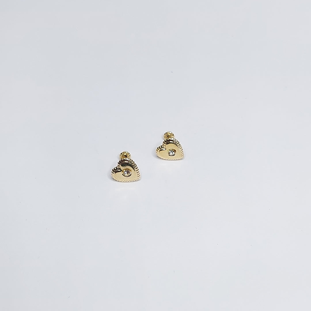 BROQUELES BROQUEL FIG CORAZON C CIRCONIA 14K 0.2614 GR (NUEVO)