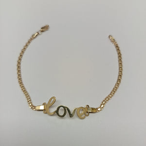 PULSERA ESCLAVA GRABADA LOVE 10K 18 CM 2.7 GR (NUEVO)