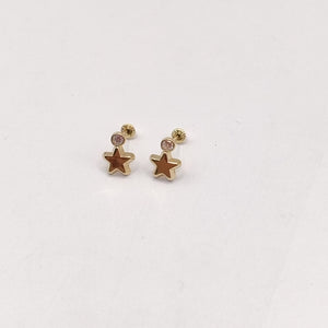 BROQUELES BROQUEL FIG ESTRELLA C CIRCONIA 14K 0.2603 GR (NUEVO)