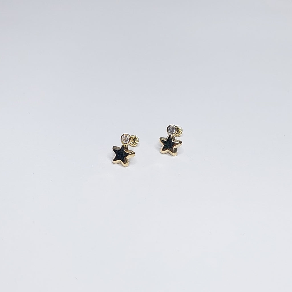 BROQUELES BROQUEL FIG ESTRELLA C CIRCONIA 14K 0.2603 GR (NUEVO)