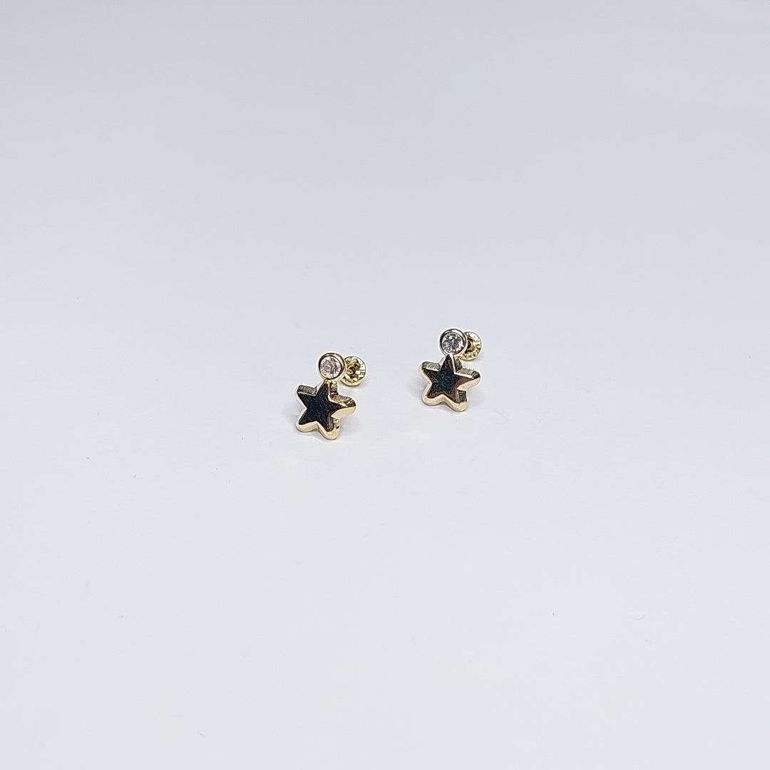 BROQUELES BROQUEL FIG ESTRELLA C CIRCONIA 14K 0.2603 GR (NUEVO)