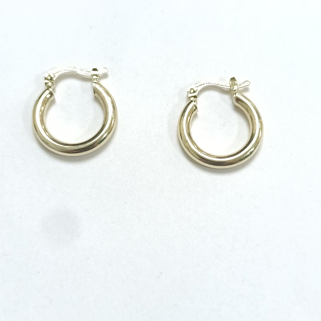 ARETES TEJIDO ARRACADAS LISAS 14K 1.6 GR (NUEVO)