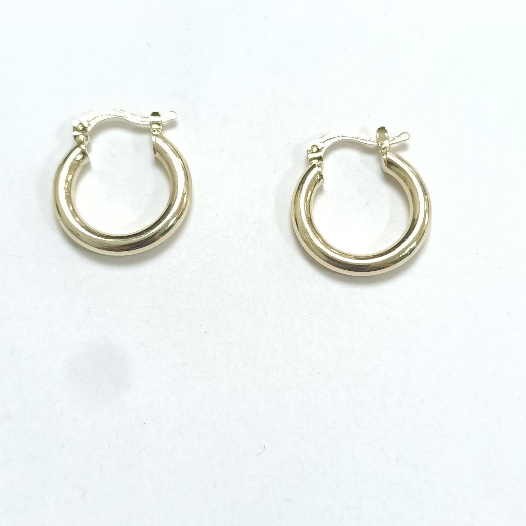 ARETES TEJIDO ARRACADAS LISAS 14K 1.6 GR (NUEVO)