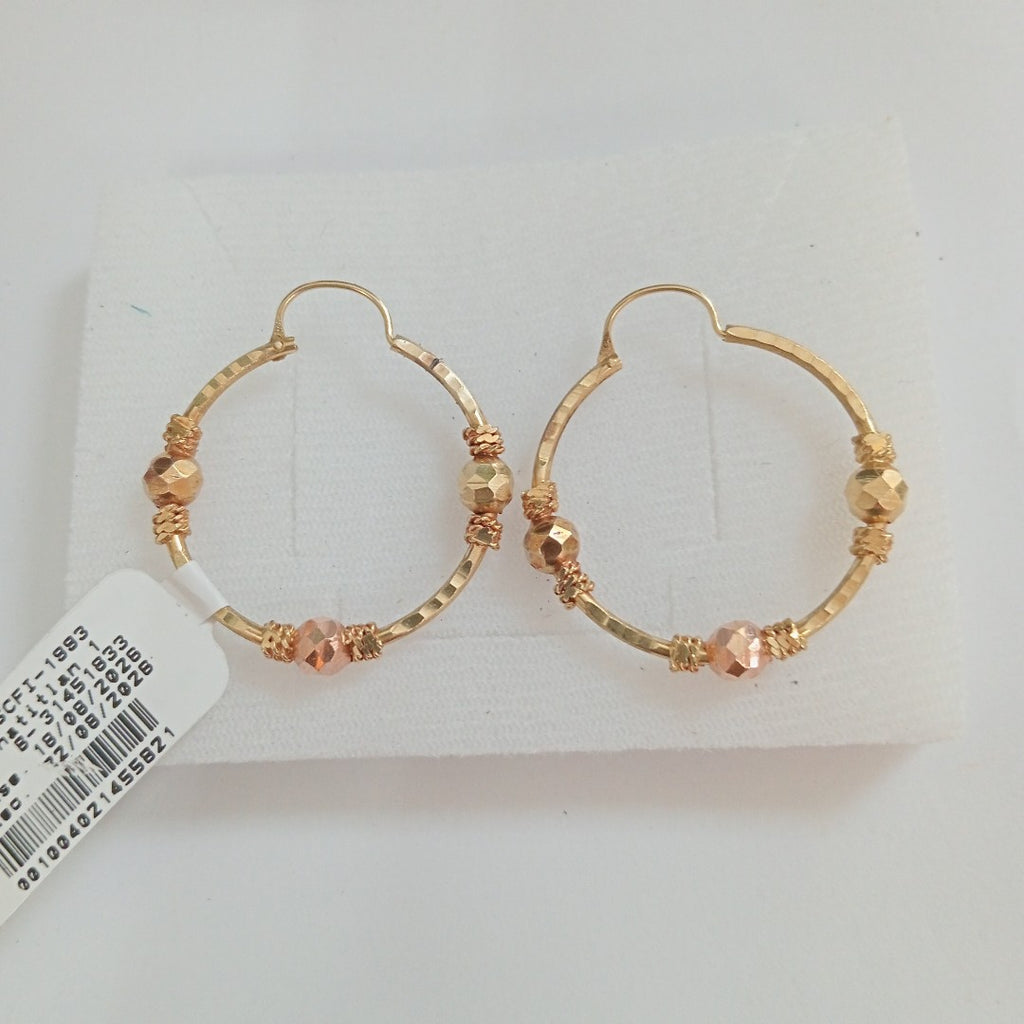 ARRACADAS PAR ORO COMBINADO 14 K 4.7 GRMS (SEMINUEVO)