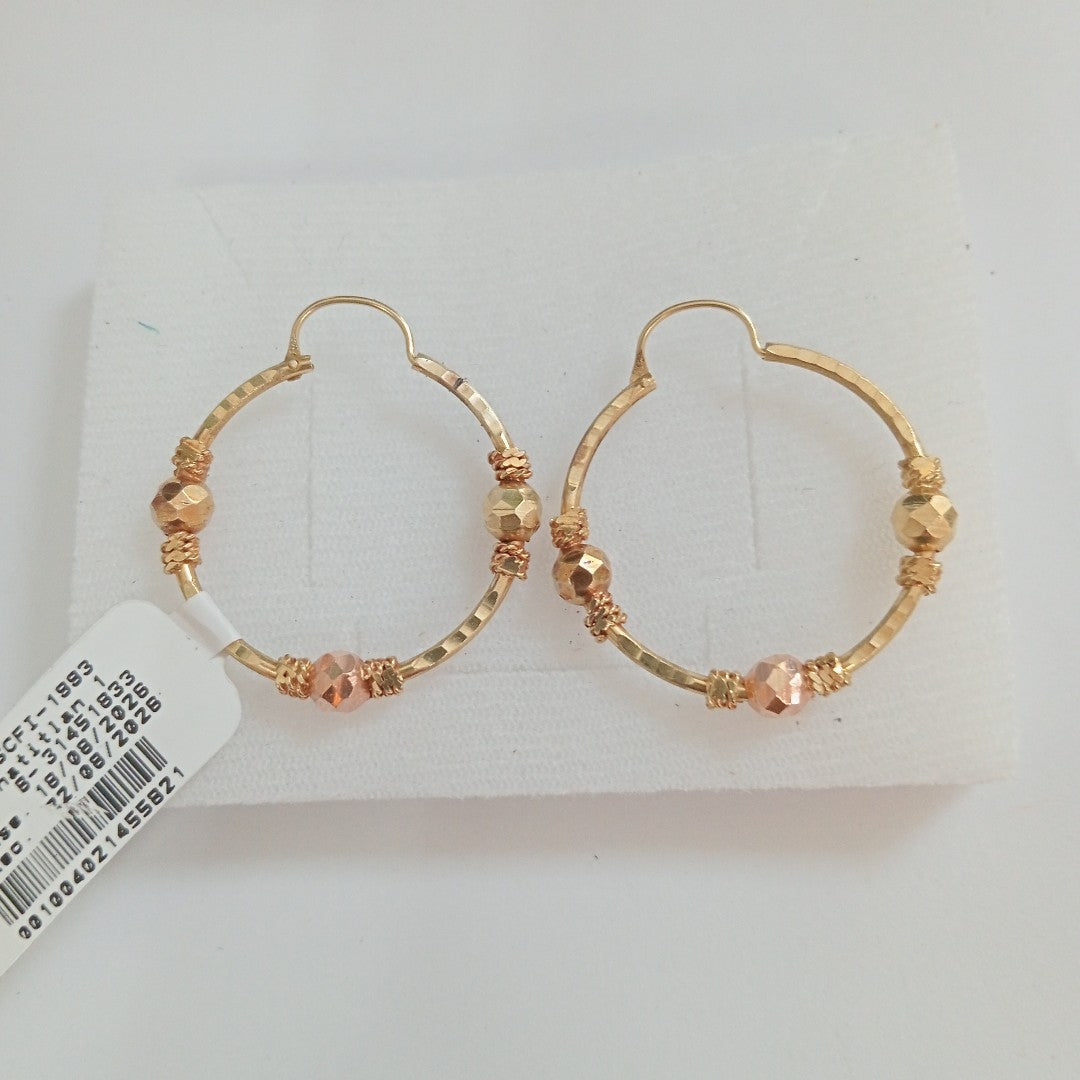 ARRACADAS PAR ORO COMBINADO 14 K 4.7 GRMS (SEMINUEVO)