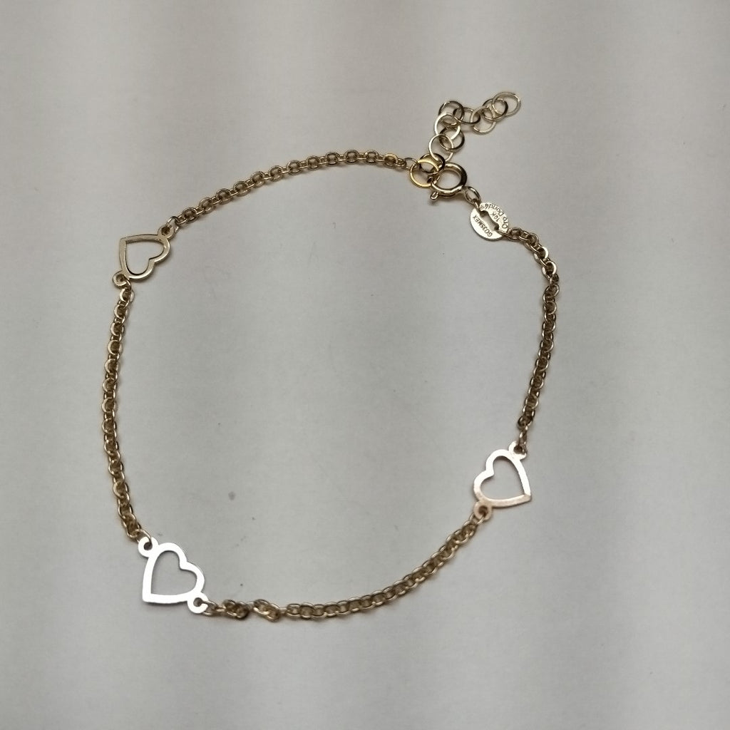 PULSERA ESPECIAL CON CORAZONES 10K 18 CM 1.2 GR (NUEVO)