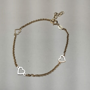PULSERA ESPECIAL CON CORAZONES 10K 18 CM 1.2 GR (NUEVO)