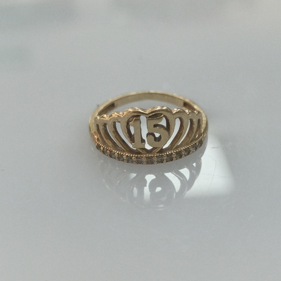 ANILLO CONMEMORATIVO ORO 10 K 1,60 GRMS (SEMINUEVO)