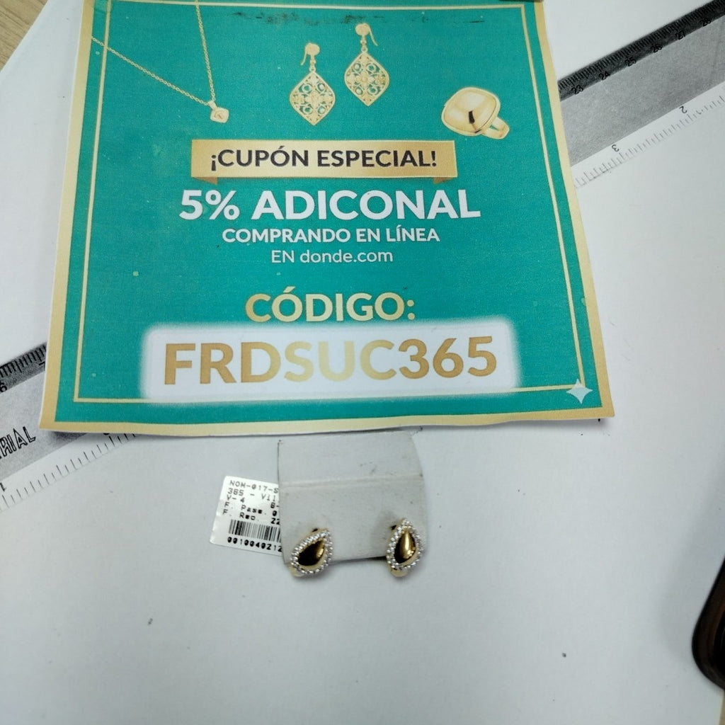 ARETES PAR ORO 14 K 1.9 GRMS (SEMINUEVO)