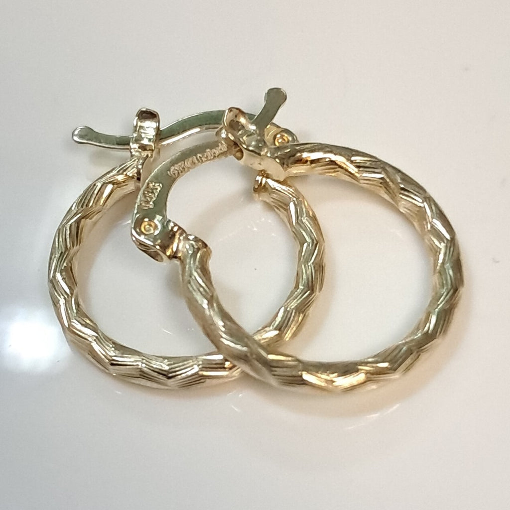 ARETES ARRACADAS TRENZADAS 14K 18 1.6 GR (NUEVO)