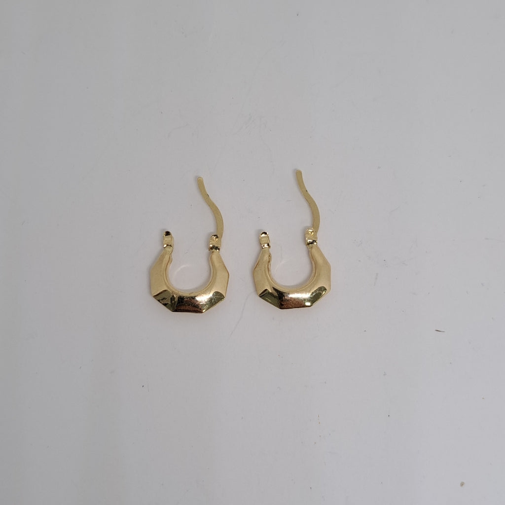 ARETES TEJIDO ARRACADA FACETADA 14K 1.3 GR (NUEVO)
